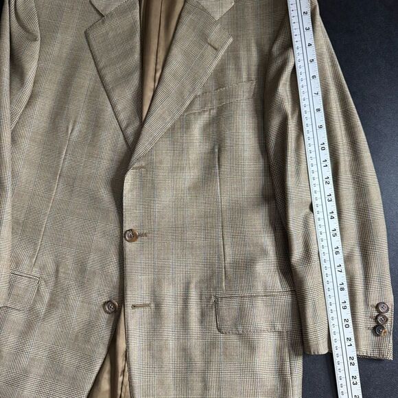 Vtg Isia Blazer Sport Coat 40S (50 it) Mens Brown Check Wool - Picture 6 of 12